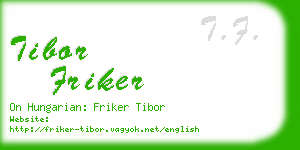 tibor friker business card